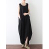 Irregular Sleeveless Loose Back Zipper Baggy Casual Jumpsuits