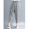 Stripe Elastic Waist Pockets Casual Loose Harem Pants