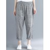 Stripe Elastic Waist Pockets Casual Loose Harem Pants