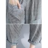 Stripe Elastic Waist Pockets Casual Loose Harem Pants