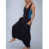 Drop-crotch Solid Color Button Pockets Jumpsuit