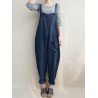 Women Bib Cargo Overalls Harem Pockets Cotton Jumpsuit