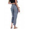 Asymmetrical Pockets Solid Color Pencil Pants