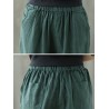 Elastic Waist Solid Color Pockets Vintage Wide Leg Shorts