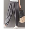 Casual Solid Color Elastic Waist Full Length Women Harem Pants