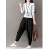 Casual Solid Color Elastic Waist Full Length Women Harem Pants