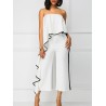 Sexy Flouncing Strapless Wide Leg Jumpsuits For Women