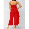 Sexy Flouncing Strapless Wide Leg Jumpsuits For Women