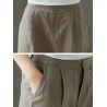 Pure Color Wide Leg Pockets Elastic Waist Casual Pants