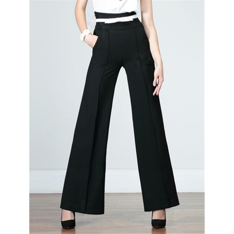 Black High Waist Wide Leg Flare Pants