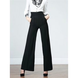 Black High Waist Wide Leg Flare Pants