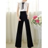 Black High Waist Wide Leg Flare Pants