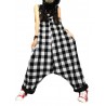 Women Loose Plaid Spaghetti Straps Casual Harem Romper