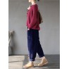 Solid Color Elastic Waist Corduroy Casual Pants