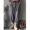 Solid Color Elastic Waist Corduroy Casual Pants