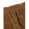 Solid Color Elastic Waist Corduroy Casual Pants