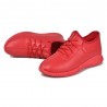 Red Color Comfy Lace Up Sneakers Casual Shoes