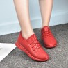 Red Color Comfy Lace Up Sneakers Casual Shoes