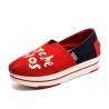 Women Chic Shoes Breathable Summer Casual Shoes Slip-on Platform Canvas