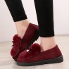 Women Casual Keep Warm Fluffy Butterfly Knot Flat Loafers