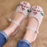 Women Casual Embroidery Lace Up Flower Flat Loafers