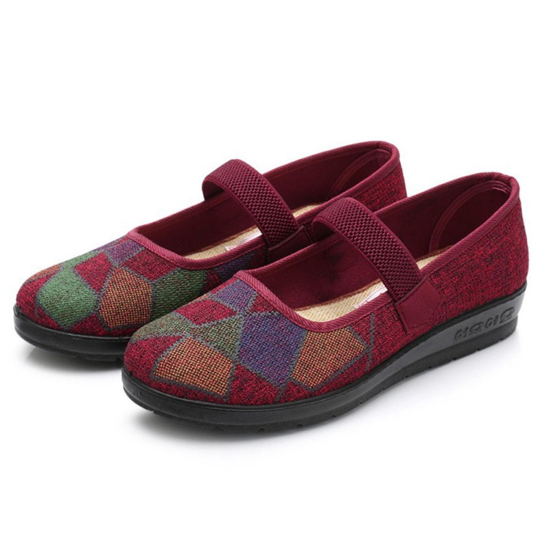 Folkways Elastic Band Slip On Casual Flats Shoes