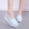 Women Shoes Wedges Pure Color Casual Loafers