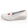 Casual Slip On White Round Toe Soft Sole Flat Shoes For Women