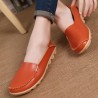 Soft Leather Round Toe Comfy Flats For Women