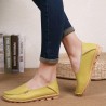 Soft Leather Round Toe Comfy Flats For Women