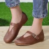 Women Flat Leather Shoes Round Toe Casual Outdoor Soft Loafers