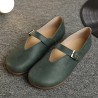 Women Flat Leather Shoes Round Toe Casual Outdoor Soft Loafers