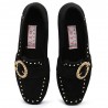 Casual Slip On Suede Rhinestone Flats For Women