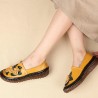 Genuine Leather Soft Soled Comfy Flower Flats Loafer