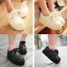 Women Ladies Casual Lace Up High Platform Flat Goth Punk Creeper Shoes