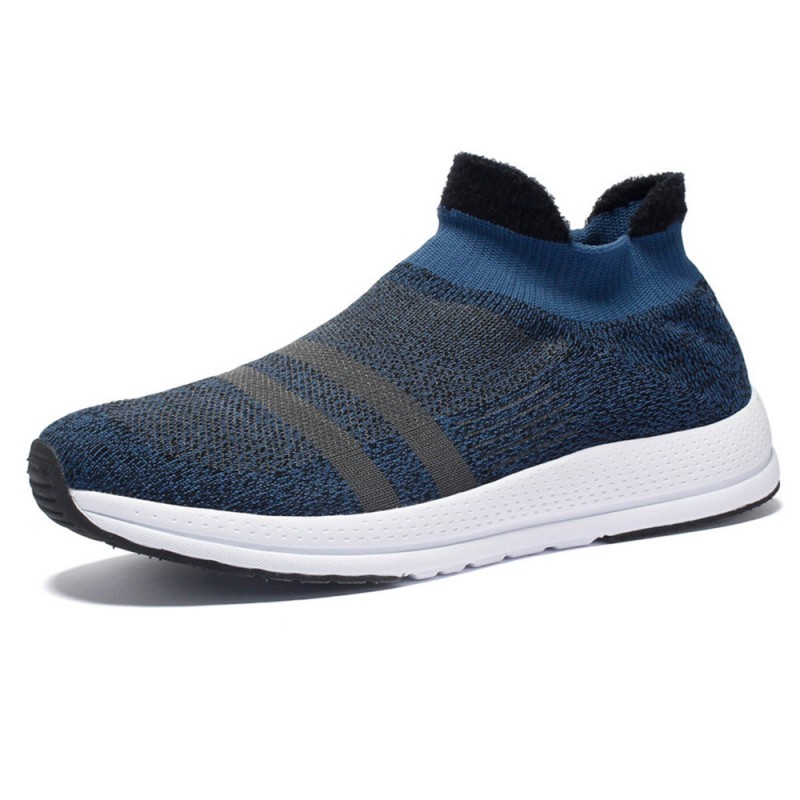 Men Knitted Fabric Slip Resistant Slip On Casual Sneakers