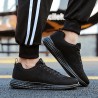 Large Size Men Knitted Fabric Lace Up Sport Running Casual Sneakers