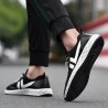 Men Mesh Leather Splicing Breathable Slip Resistant Sport Casual Running Sneakers