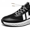 Men Mesh Leather Splicing Breathable Slip Resistant Sport Casual Running Sneakers