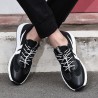 Men Mesh Leather Splicing Breathable Slip Resistant Sport Casual Running Sneakers