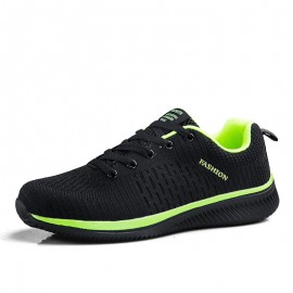 Men Knitted Fabric Comfy Lace Up Sport Running Sneakers