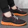 Men PU Leather Splicing Sport Soft Casual Running Sneakers