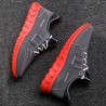 Men PU Leather Splicing Sport Soft Casual Running Sneakers