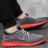 Men PU Leather Splicing Sport Soft Casual Running Sneakers