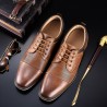 Men Retro Color Genuine Leather Slip Resistant Large Size Formal Shoes