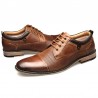 Men Retro Color Genuine Leather Slip Resistant Large Size Formal Shoes