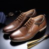 Men Retro Color Genuine Leather Slip Resistant Large Size Formal Shoes