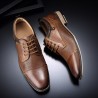 Men Retro Color Genuine Leather Slip Resistant Large Size Formal Shoes