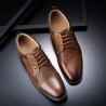 Men Retro Color Genuine Leather Slip Resistant Large Size Formal Shoes