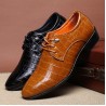 Men Pointed Toe Lace Up Dress Shoes